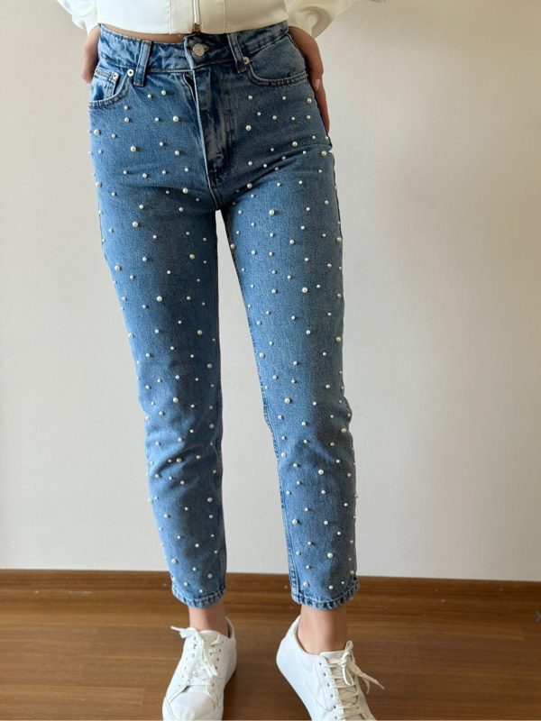İnci Detay Kot Pantolon