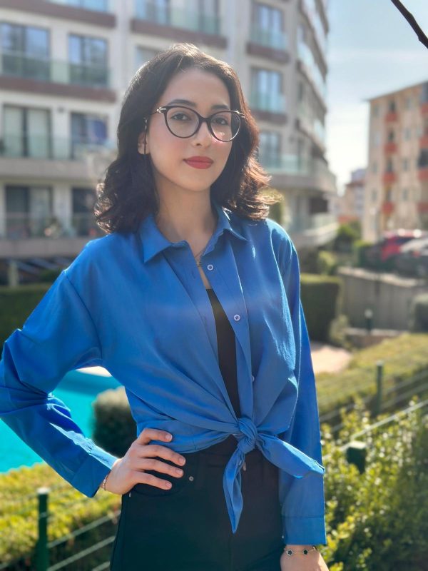 Poplin gömlek- Mavi rengi