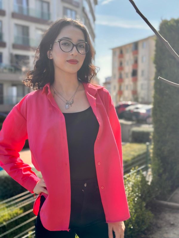 Poplin gömlek -Pembe rengi