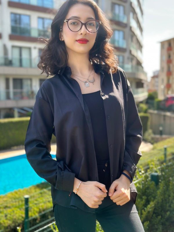 Poplin gömlek-Siyah rengi