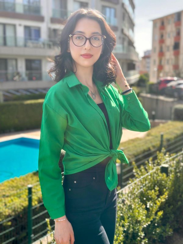 Poplin gömlek-Yeşil rengi